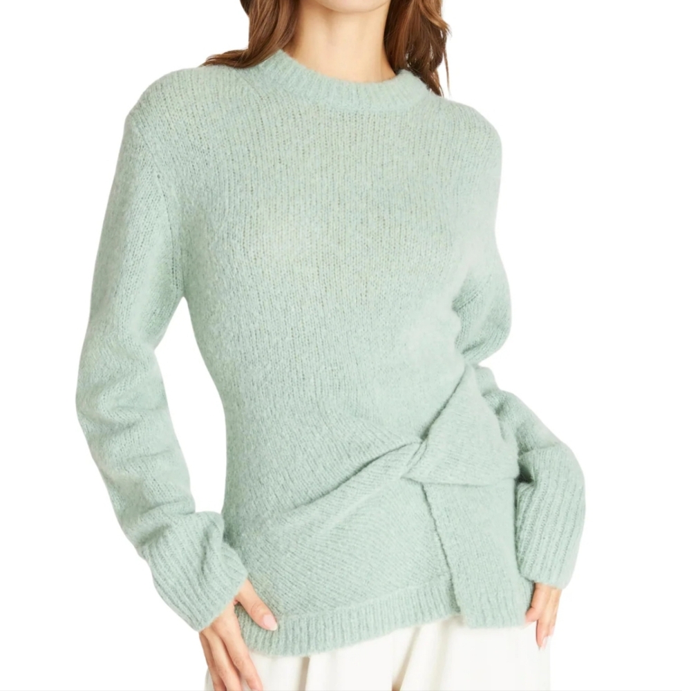 NWT Tanya Taylor Ally Knit Wool Sweater Mint Green Twist Size XL